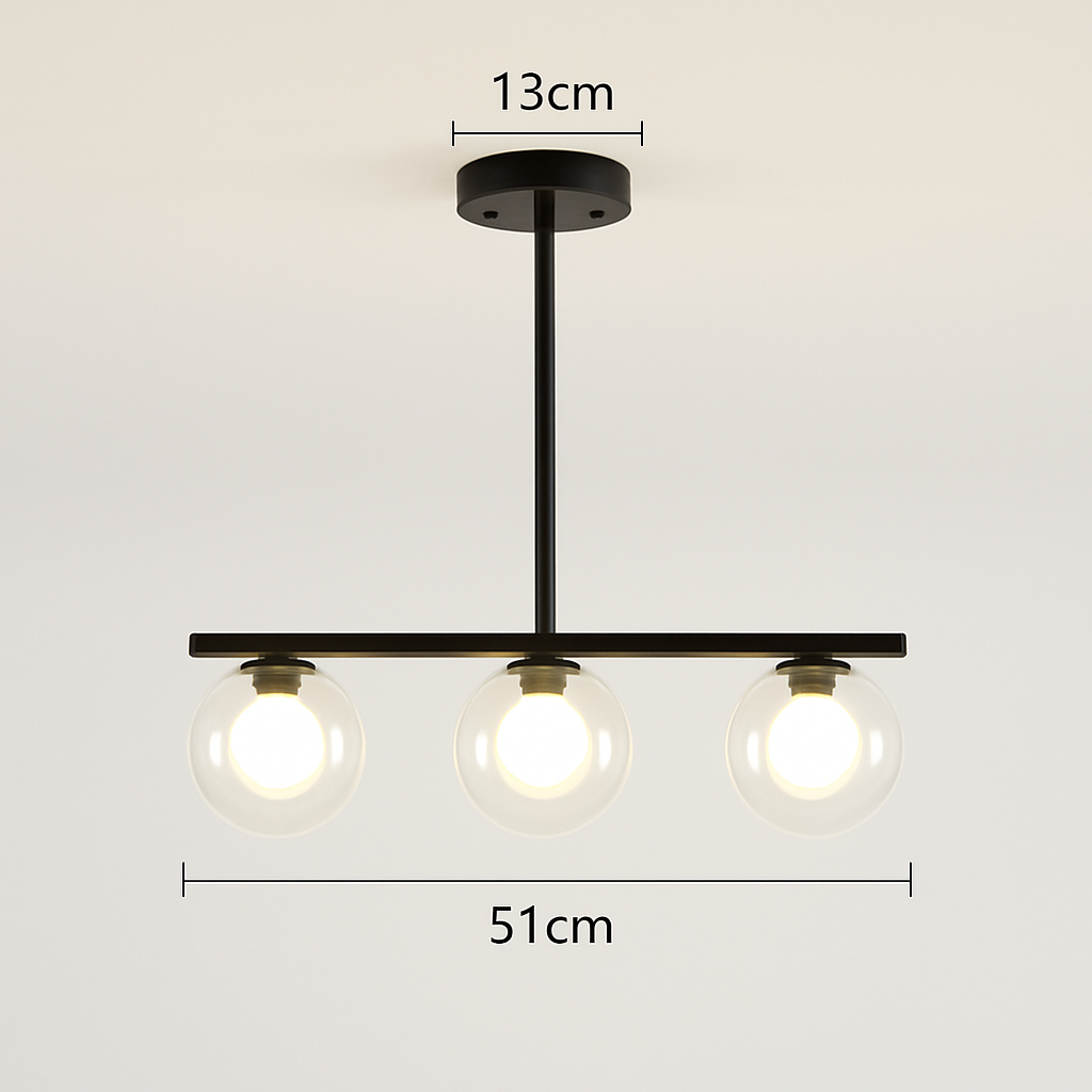 lustre nordique en verre pour éclairage intérieur moderne