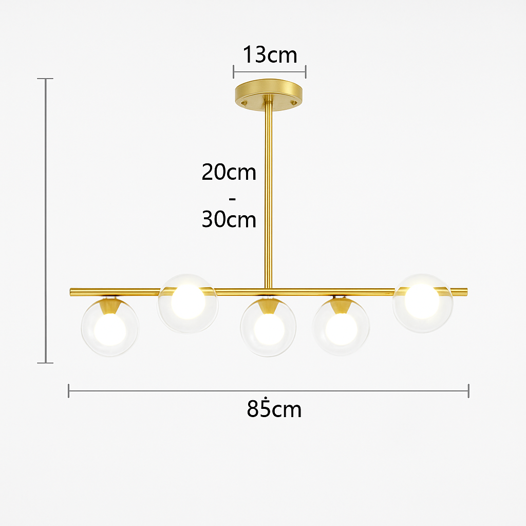 lustre nordique en verre pour éclairage intérieur moderne