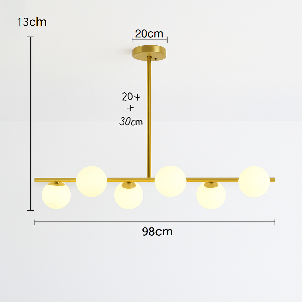 lustre nordique en verre pour éclairage intérieur moderne