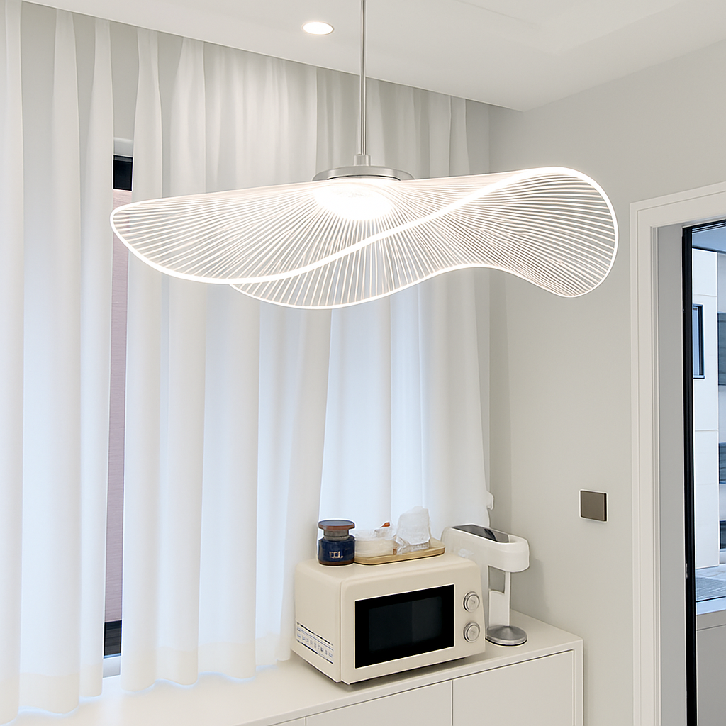lustre nordique led acrylique design vagues postmoderne