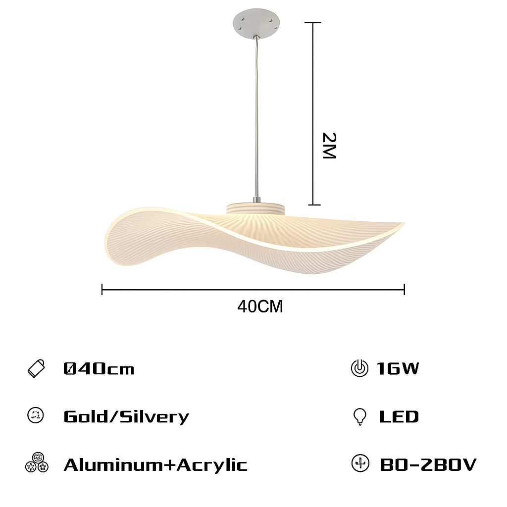 lustre nordique led acrylique design vagues postmoderne
