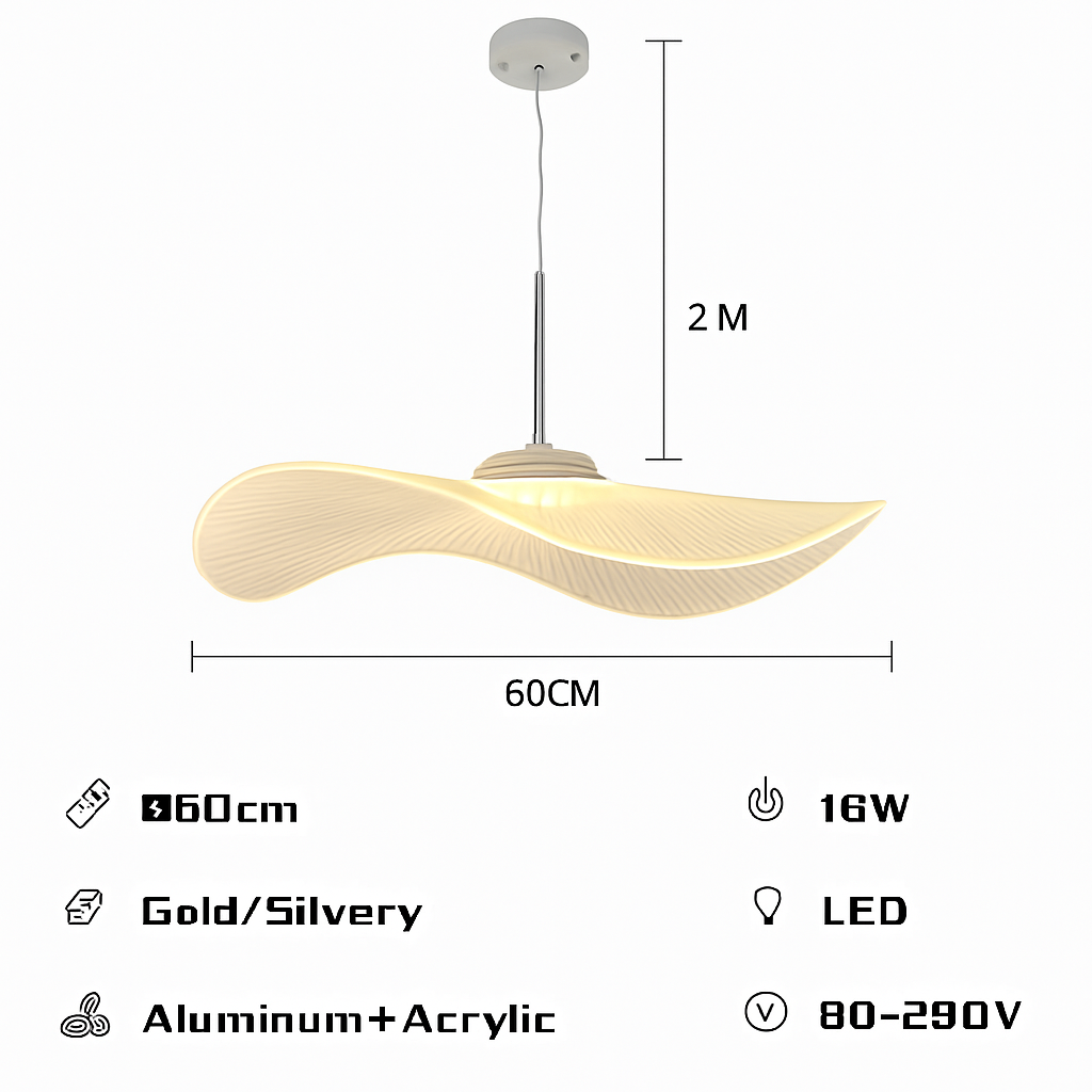 lustre nordique led acrylique design vagues postmoderne