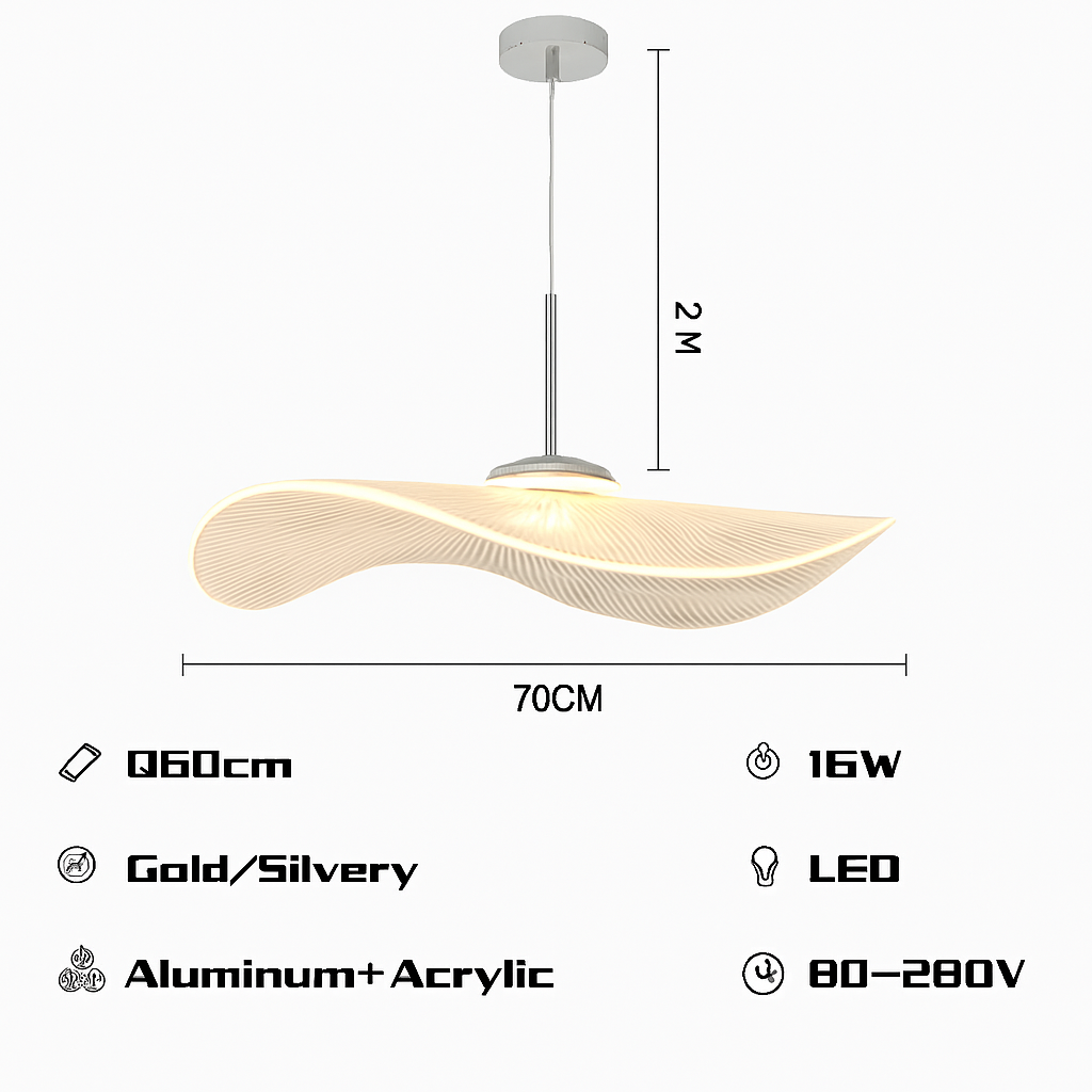 lustre nordique led acrylique design vagues postmoderne