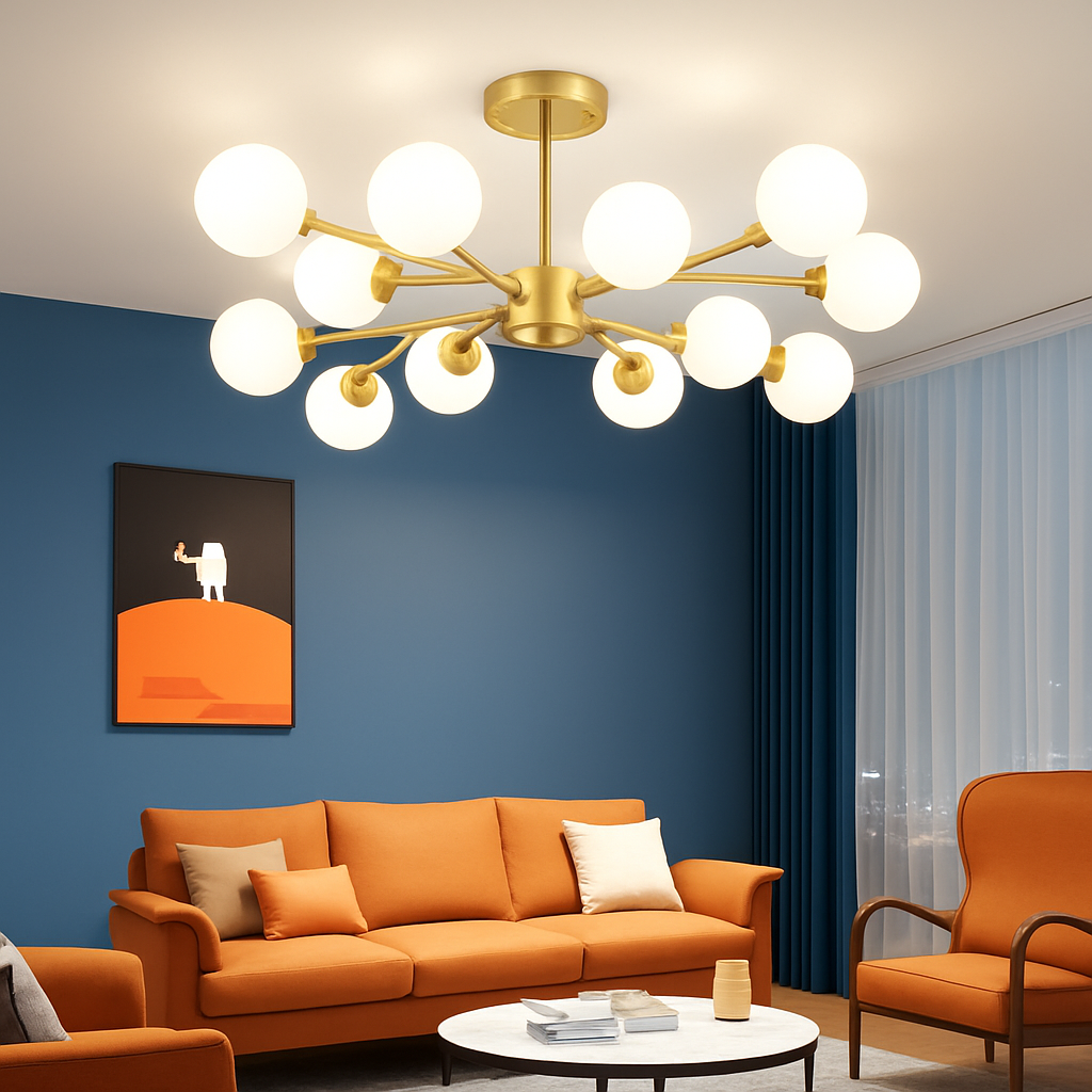 lustre nordique led boule de verre décoratif pour maison