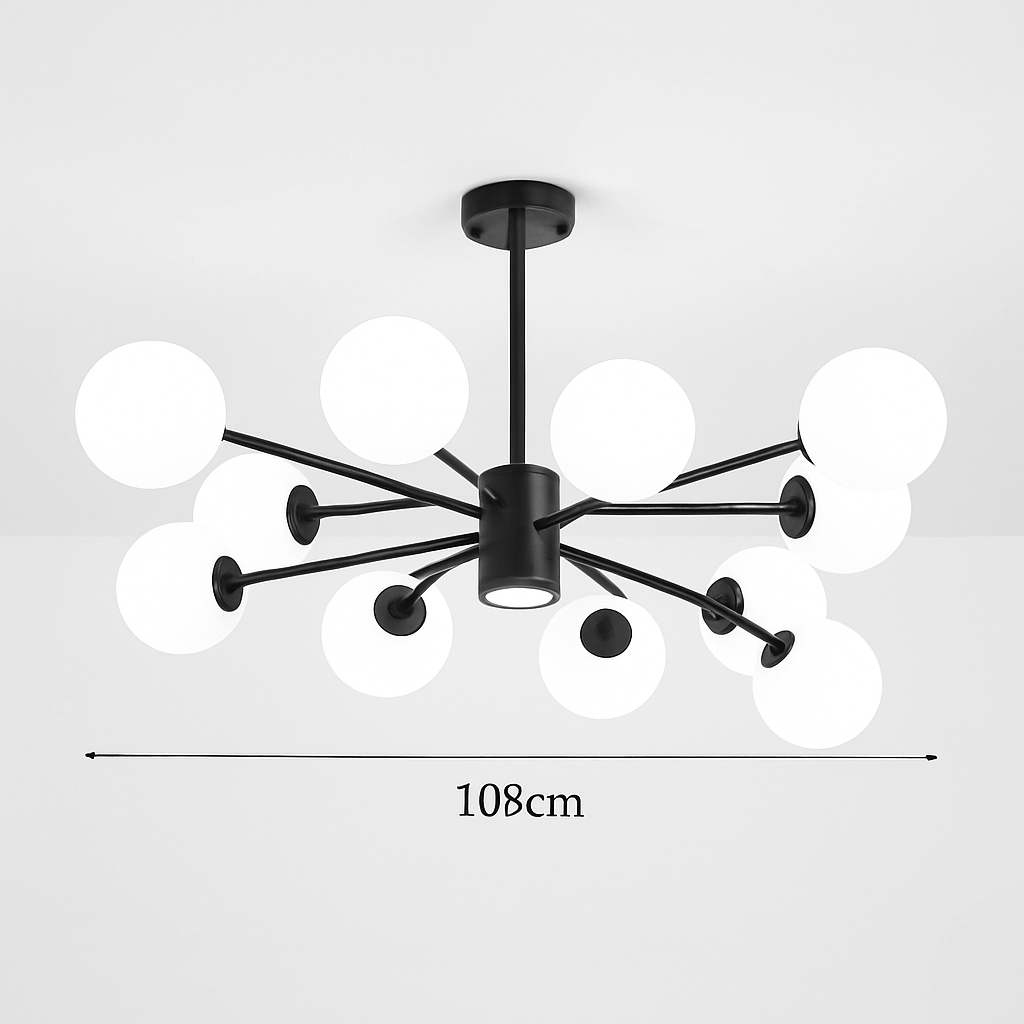 lustre nordique led boule de verre décoratif pour maison
