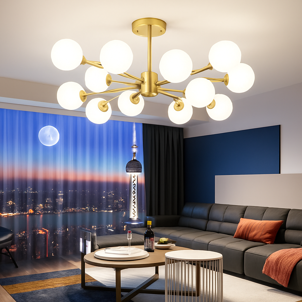 lustre nordique led boule de verre décoratif pour maison
