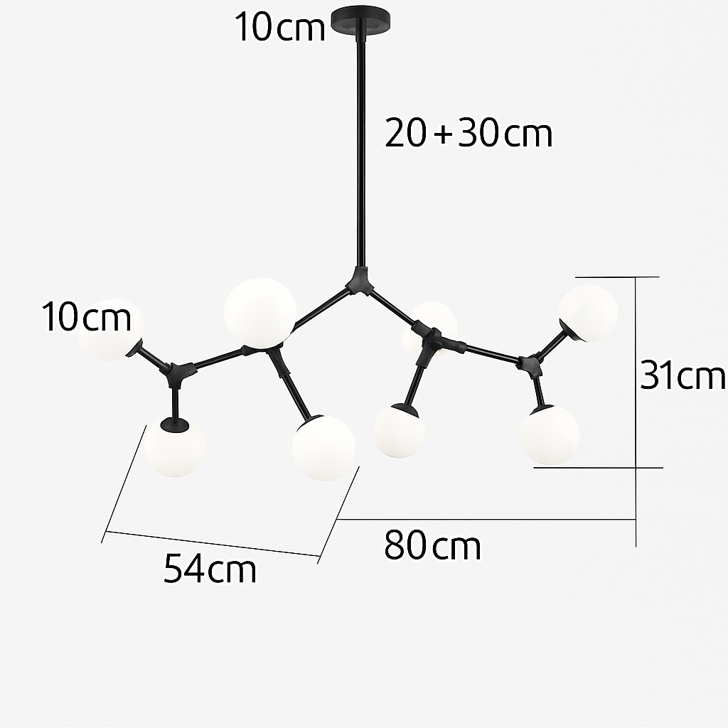 lustre nordique led créatif avec abat-jour multicolore en verre