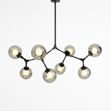 lustre nordique led créatif avec abat-jour multicolore en verre