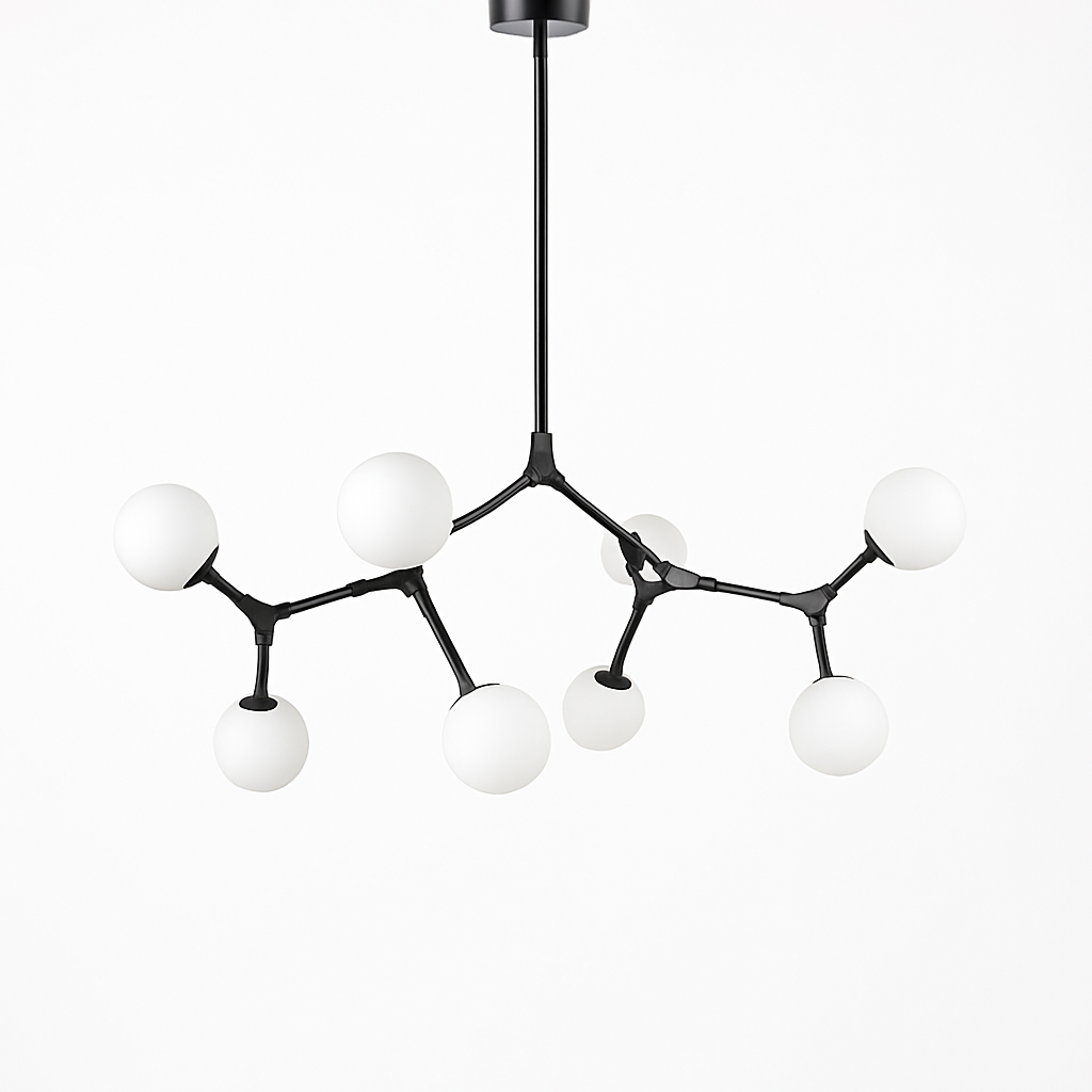 lustre nordique led créatif avec abat-jour multicolore en verre