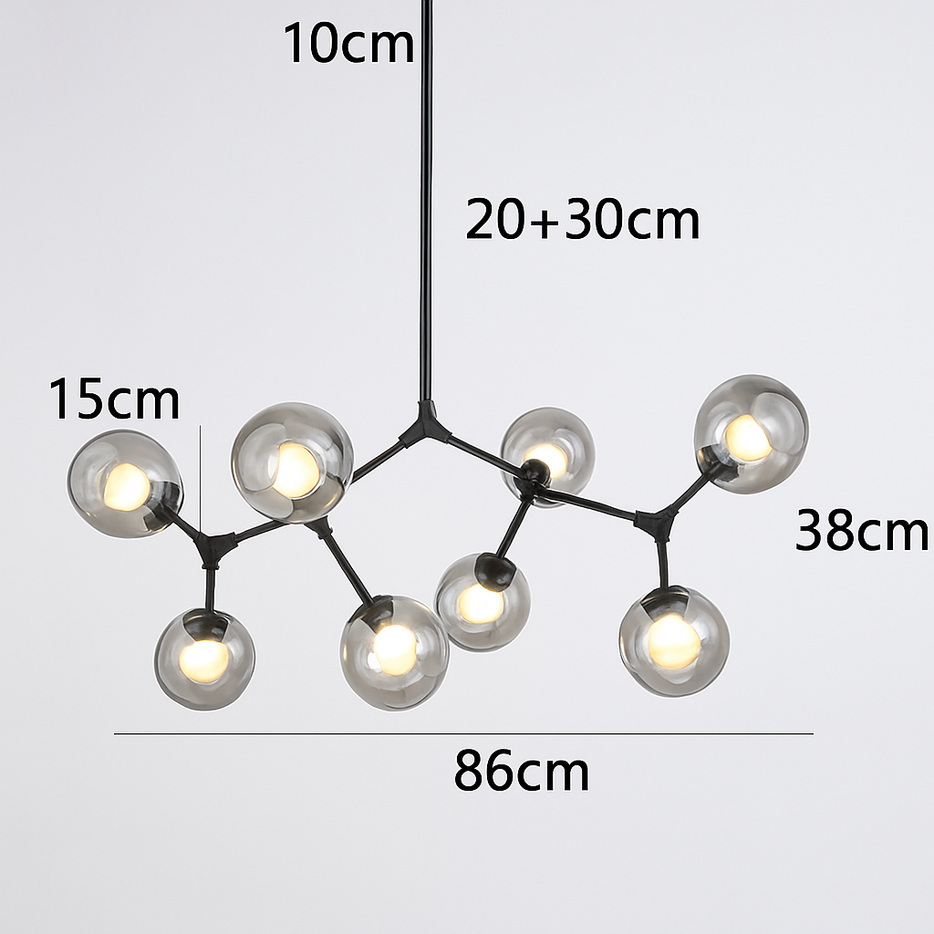 lustre nordique led créatif avec abat-jour multicolore en verre