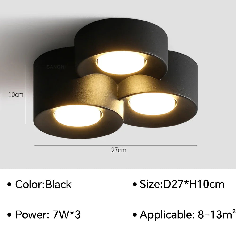 lustre nordique led cylindre projecteur pour décoration intérieure