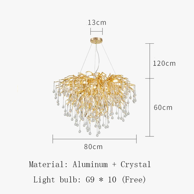 lustre nordique à led en cristal pour un éclairage élégant