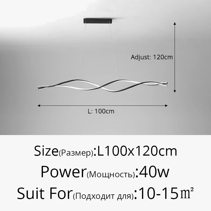 lustre nordique à led moderne atmosphérique et torsadé