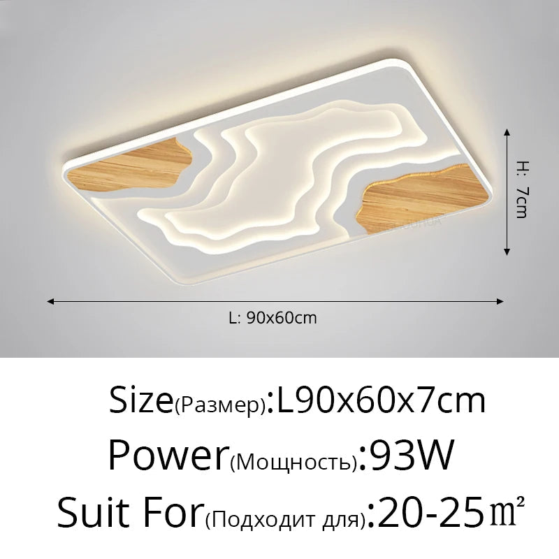 lustre nordique led ultra-mince au grain moderne atmosphérique