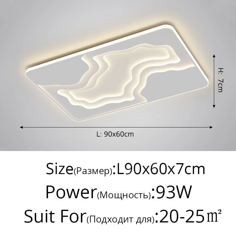 lustre nordique led ultra-mince au grain moderne atmosphérique
