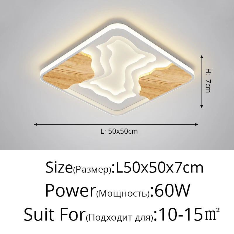 lustre nordique led ultra-mince au grain moderne atmosphérique