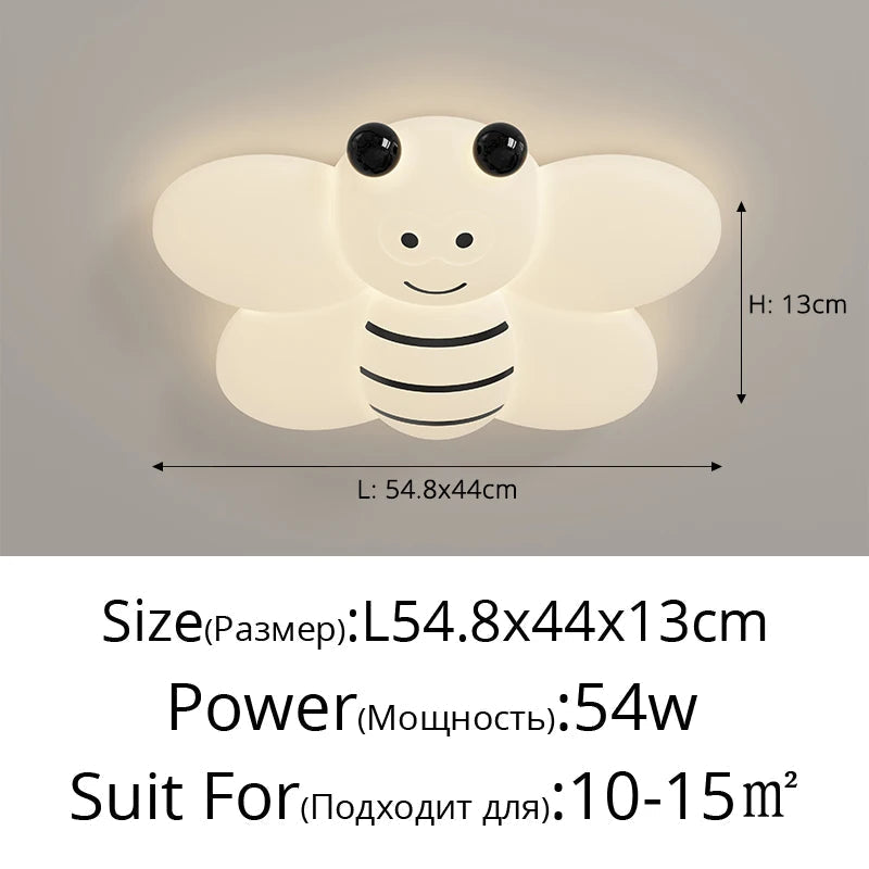 lustre nordique lumière abeille pour enfants décor dessin animé