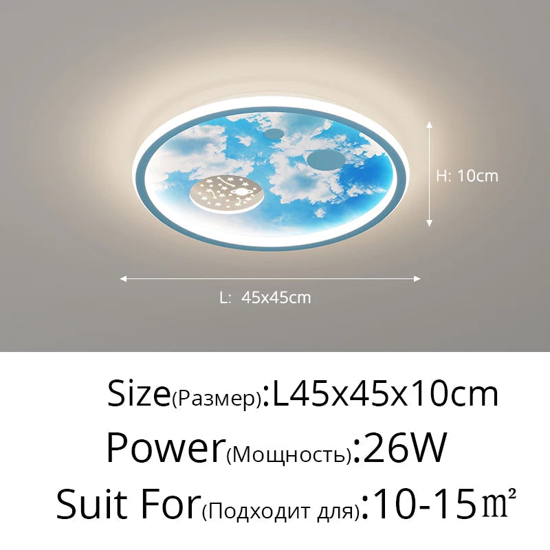 lustre nordique lumineux pour enfants style dessin animé