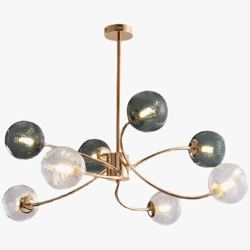 lustre nordique luxueux brillant avec boule de verre