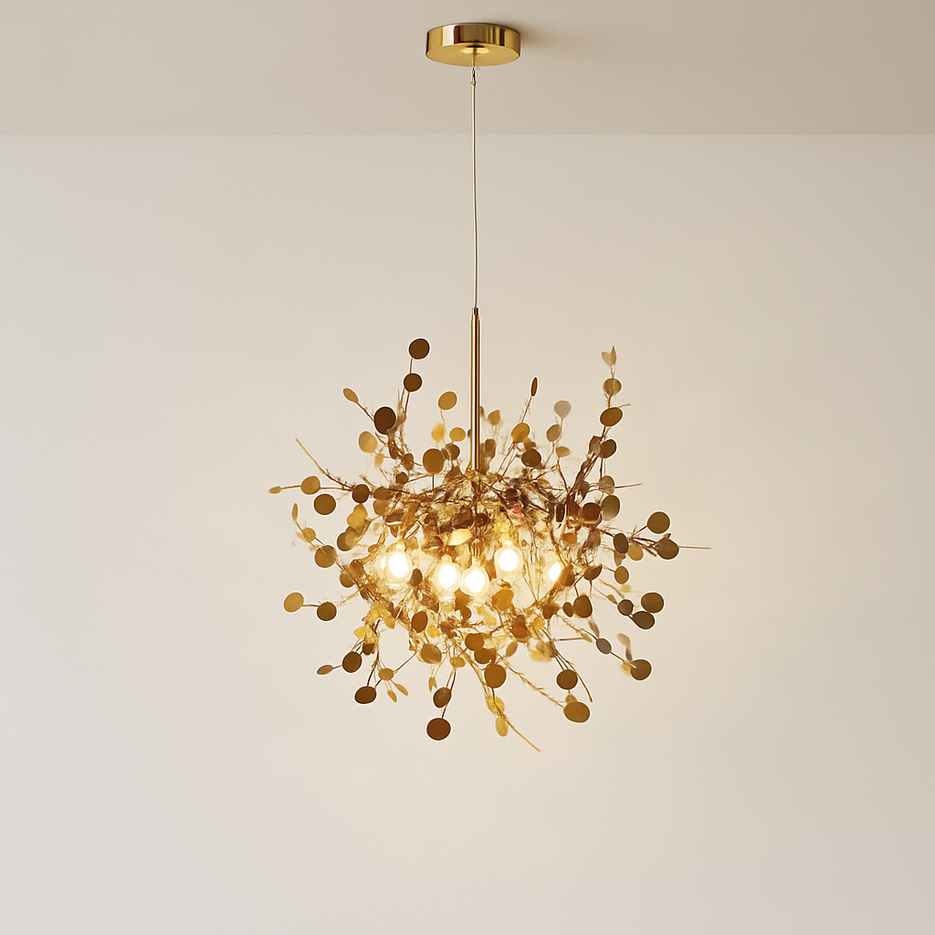 lustre nordique moderne avec lumières led pour décoration intérieure