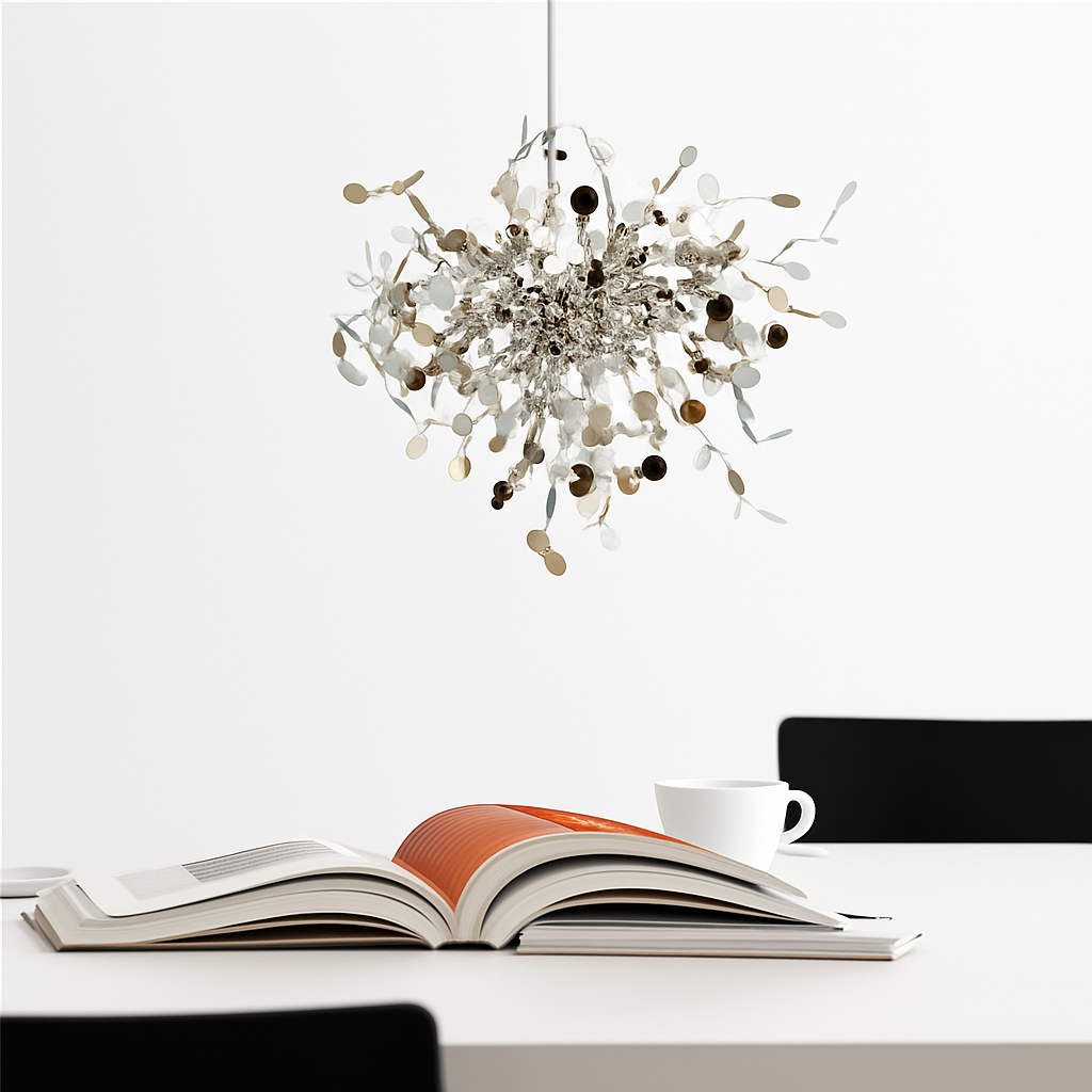 lustre nordique moderne avec lumières led pour décoration intérieure