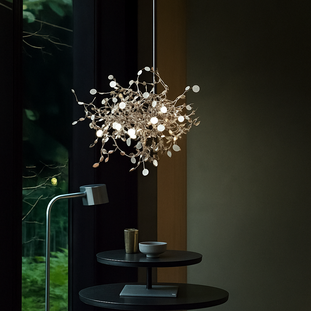 lustre nordique moderne avec lumières led pour décoration intérieure