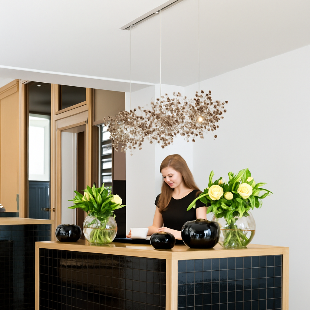 lustre nordique moderne avec lumières led pour décoration intérieure