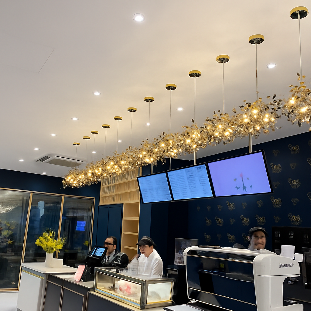lustre nordique moderne avec lumières led pour décoration intérieure
