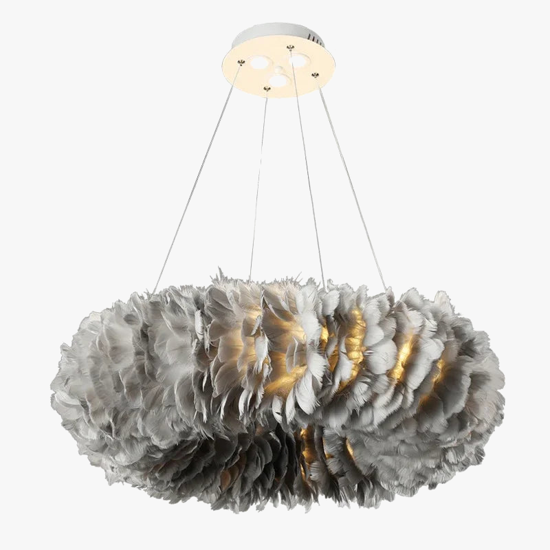 lustre nordique moderne avec plumes led pour décoration intérieure