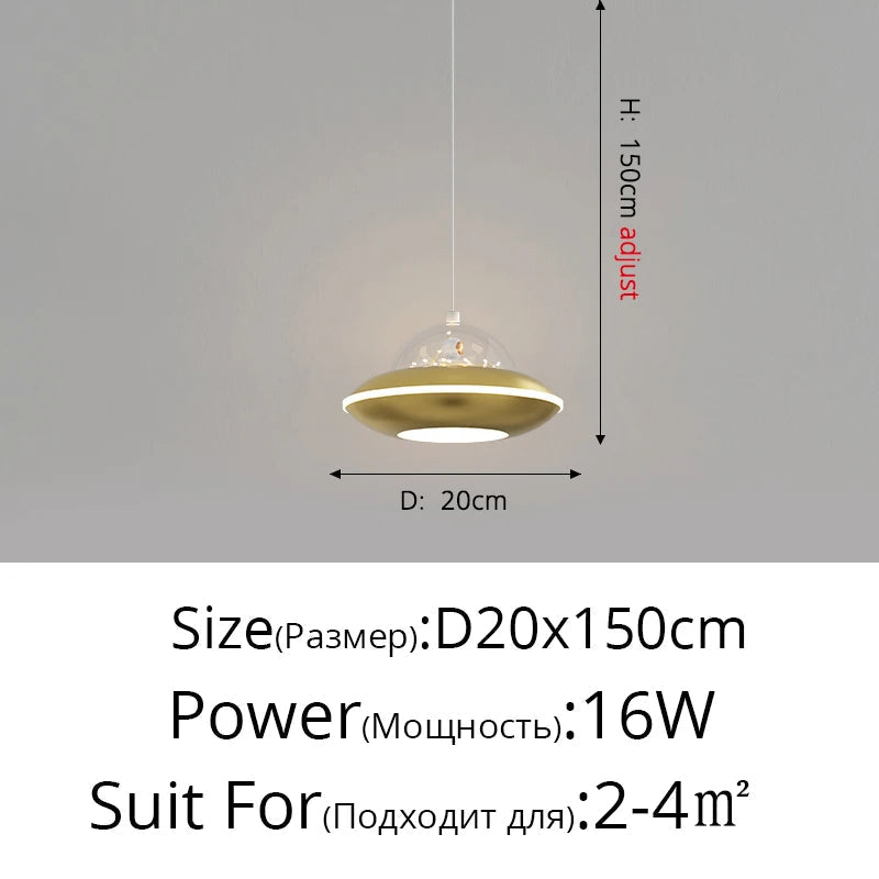 lustre nordique moderne dessin animé ovni pour garçon