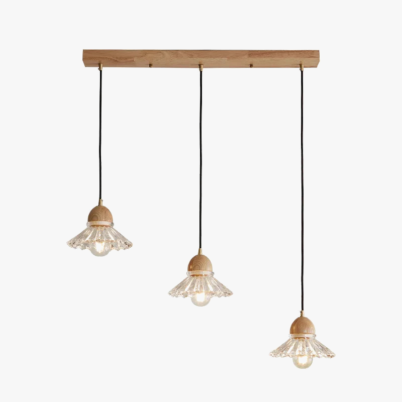 lustre nordique moderne en bois et verre led japonais