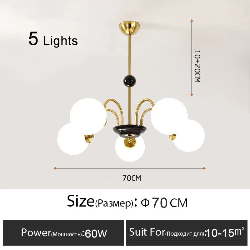 lustre nordique moderne en chrome avec éclairage led