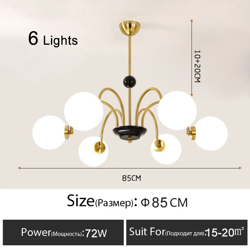 lustre nordique moderne en chrome avec éclairage led
