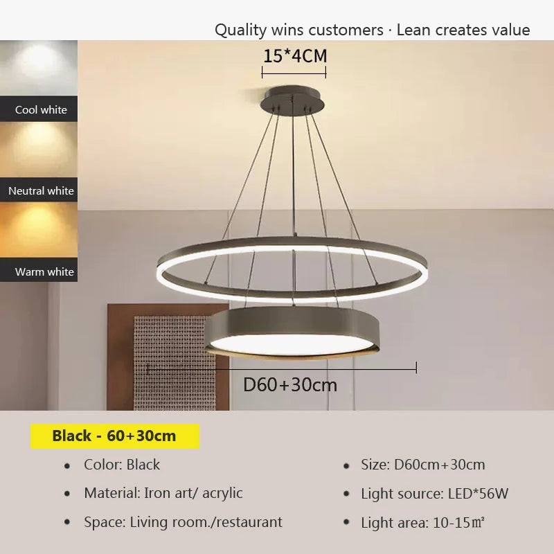 lustre nordique moderne à led design créatif et simple