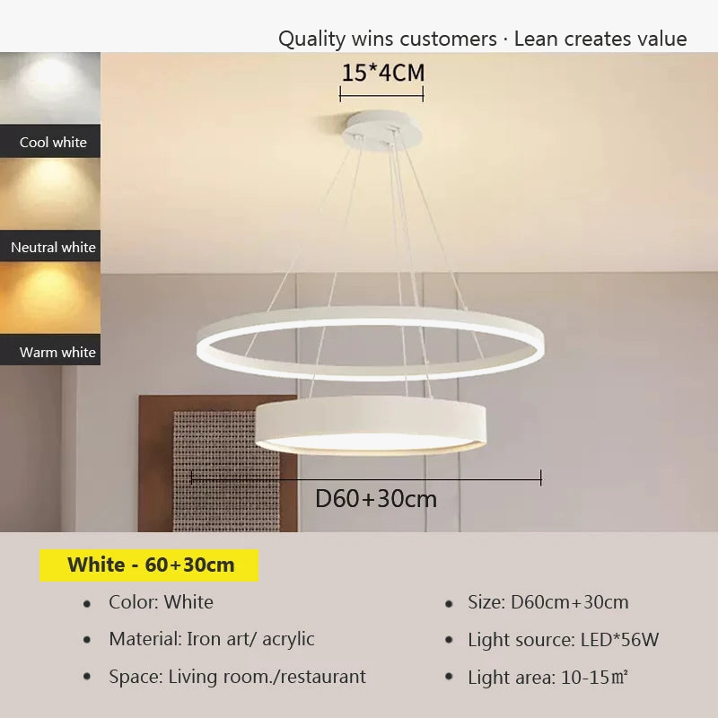 lustre nordique moderne à led design créatif et simple
