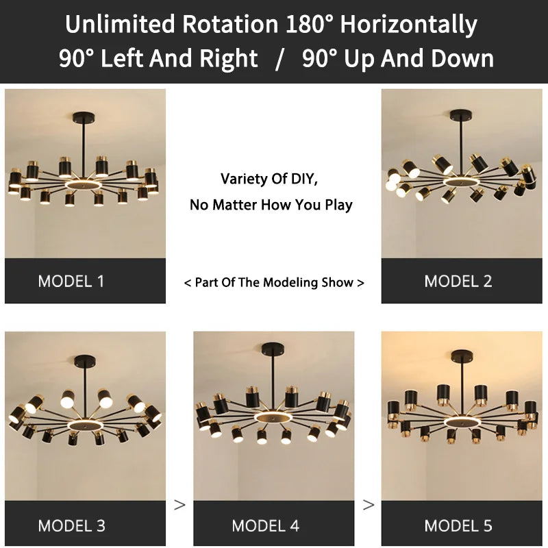 lustre nordique moderne pour éclairage intérieur décoratif