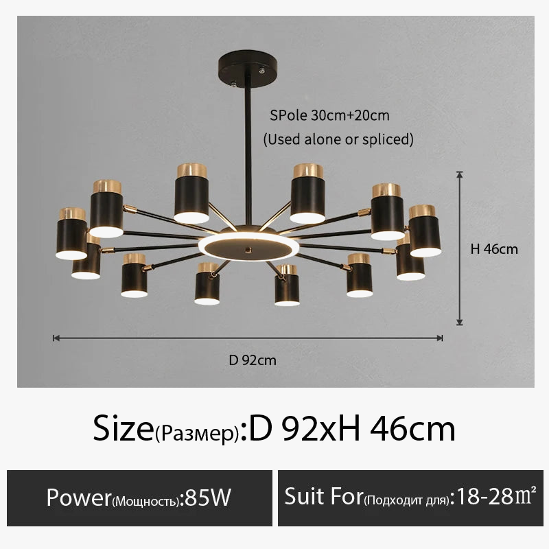 lustre nordique moderne pour éclairage intérieur décoratif