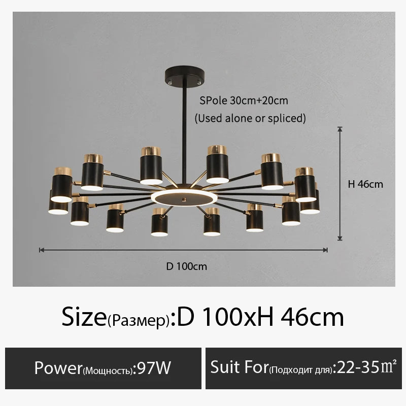 lustre nordique moderne pour éclairage intérieur décoratif