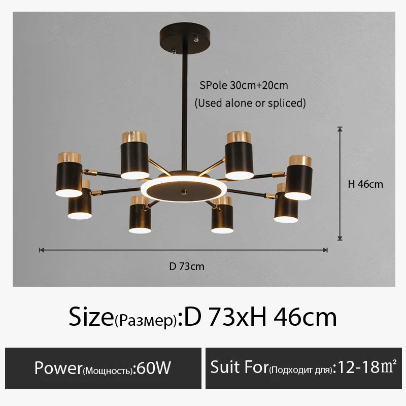 lustre nordique moderne pour éclairage intérieur décoratif