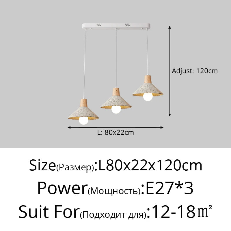 lustre nordique pastoral multi-têtes lampes décoratives simples