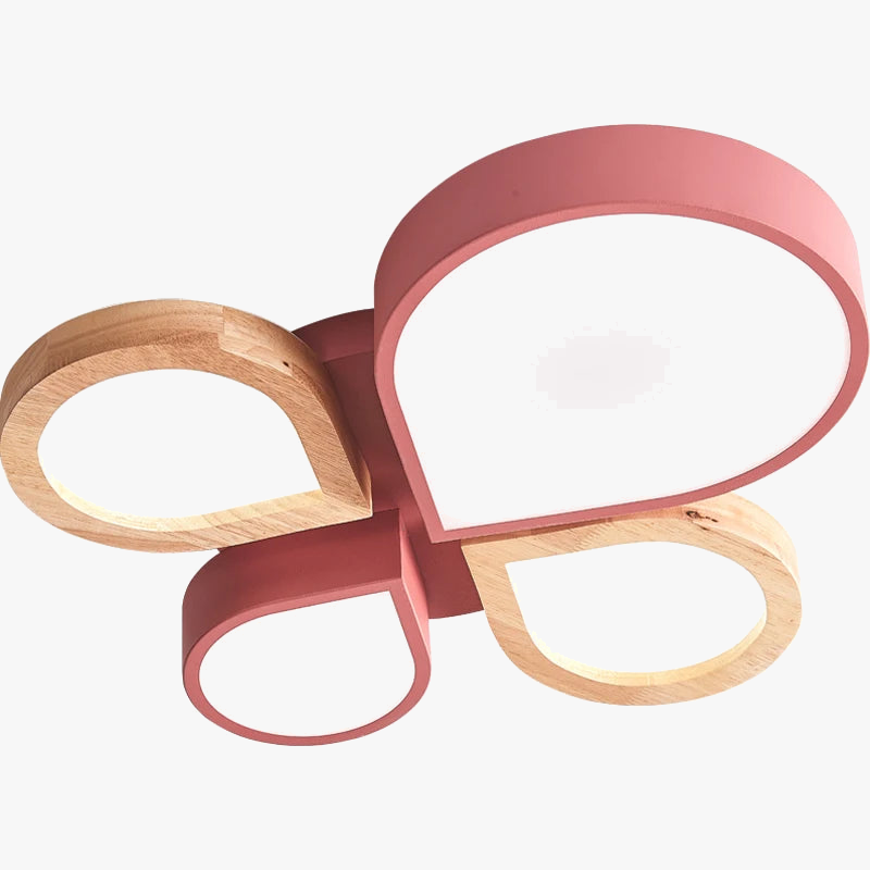 lustre nordique romantique en bois art créatif led moderne