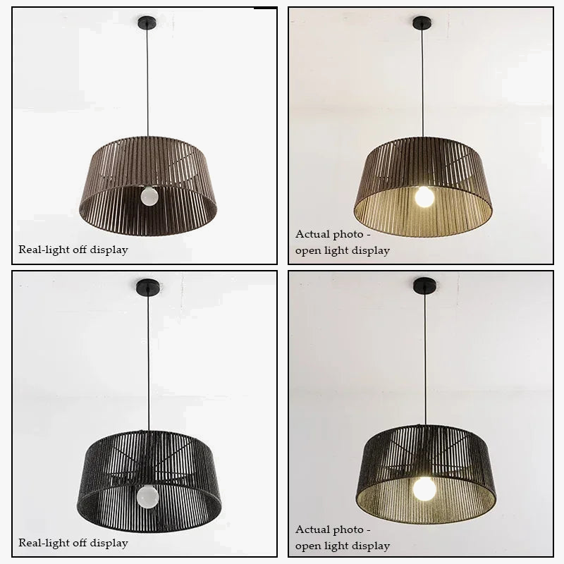 lustre nordique sandyha tissé corde led décoration maison