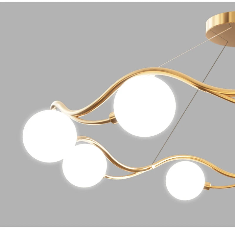 lustre nordique simple anneau led décoratif intérieur