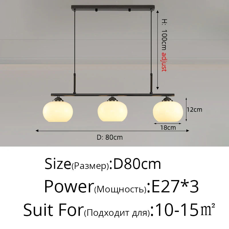 lustre nordique simple en verre blanc pour décoration de plafond