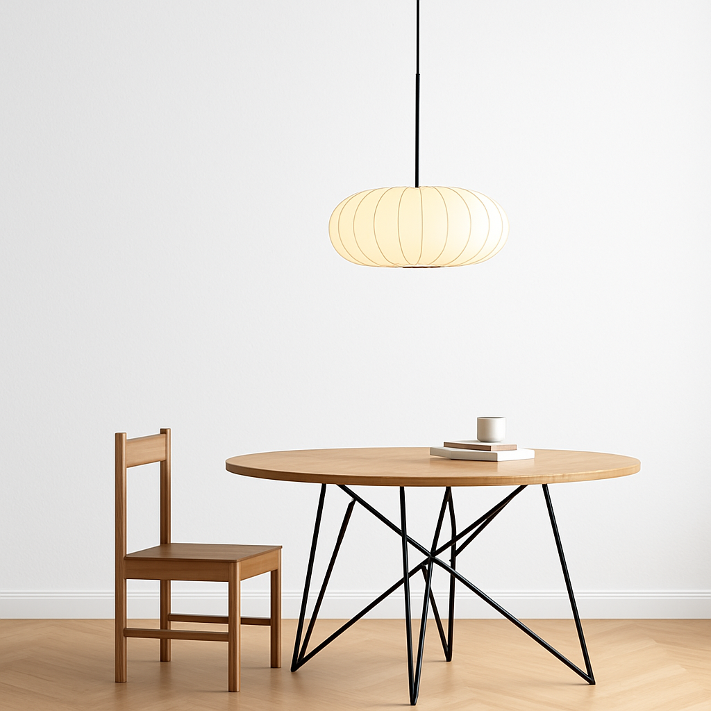 lustre nordique simple wabi sabi en soie led loft