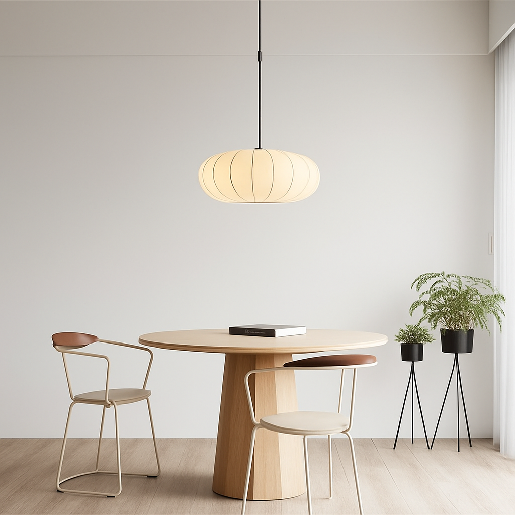 lustre nordique simple wabi sabi en soie led loft