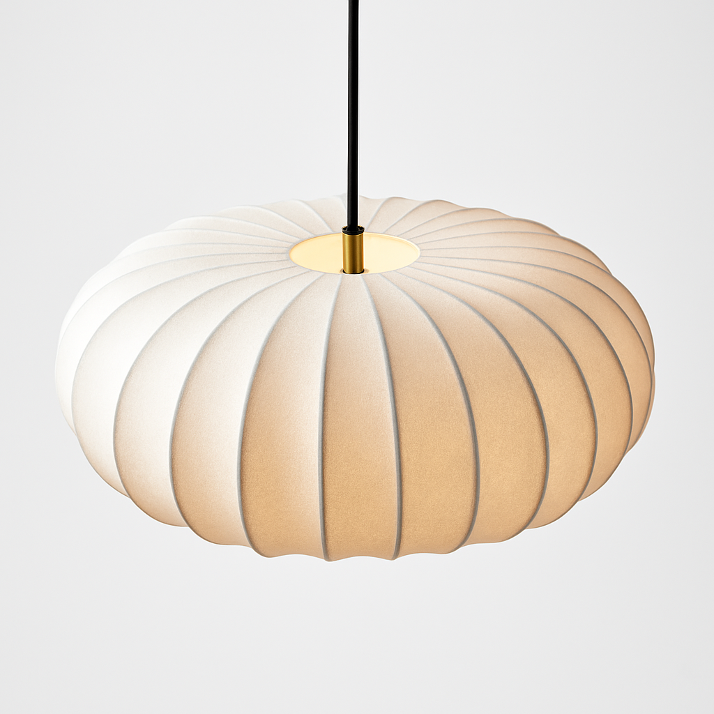 lustre nordique simple wabi sabi en soie led loft