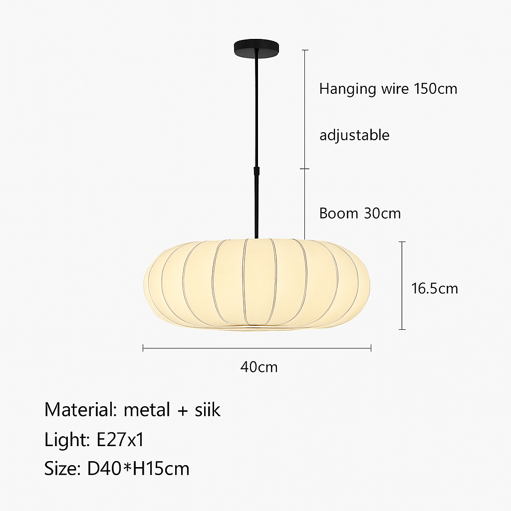 lustre nordique simple wabi sabi en soie led loft