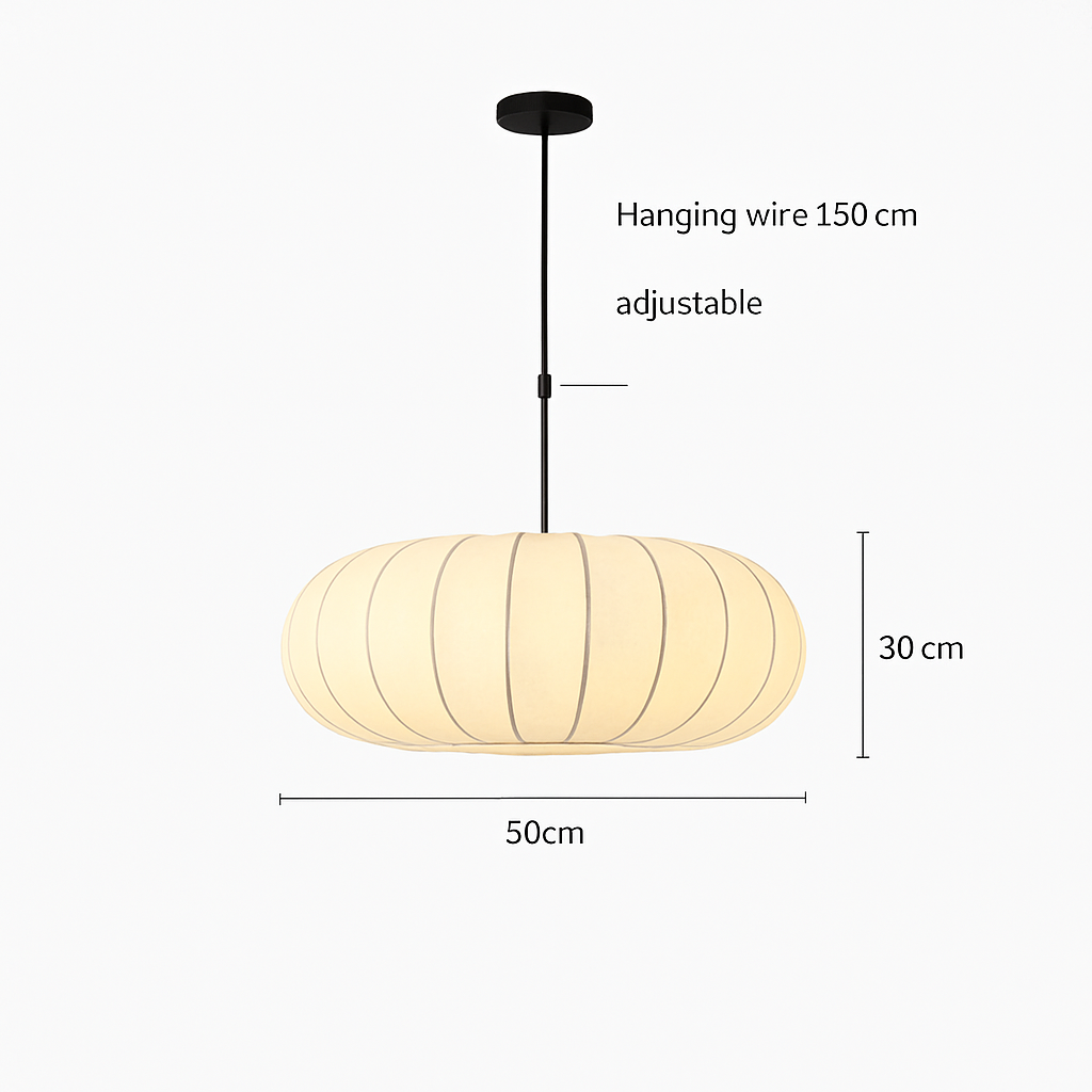 lustre nordique simple wabi sabi en soie led loft