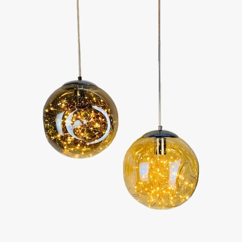 lustre nordique étoilé en verre pour décoration moderne